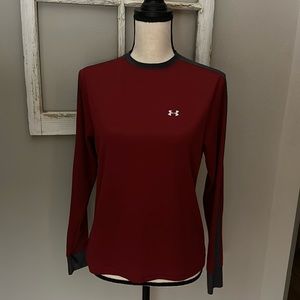 Under Armour long sleeve top. Red with gray trim